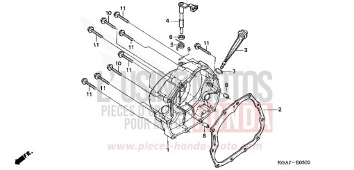 COPERCHIO CARTER MOTORE DESTRO CG125ES4 di 2004